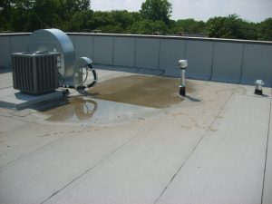 Ponding water on commercial roofs is a cause for roof leaks